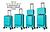 kit de malas 6 pcs policarbonado